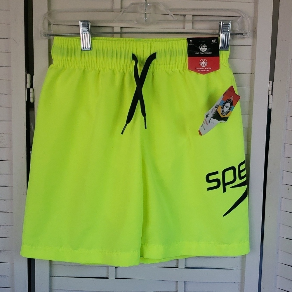 Speedo Neon Yellow Youth Shorts Size M nwt